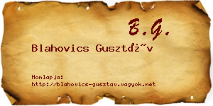 Blahovics Gusztáv névjegykártya